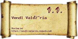 Vendl Valéria névjegykártya
