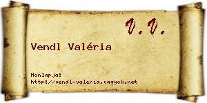 Vendl Valéria névjegykártya